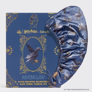 Kitsch x Harry Potter Satin Wrapped Hair Towel in Ravenclaw